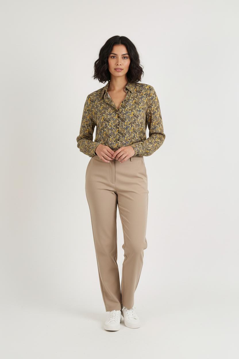 Chemise Fleurie Jaune et Noire - Taille L/40 de la marque Tara Jarmon | PARAD57235 - Vendu par Paradigme - Image 1