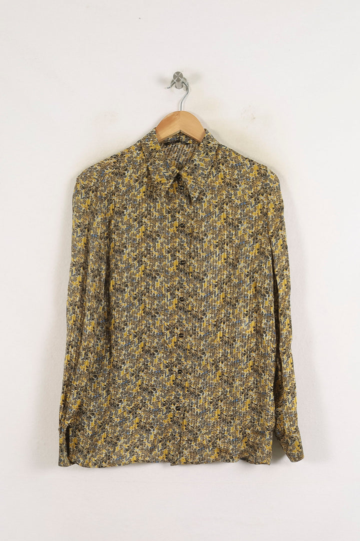 Chemise Fleurie Jaune et Noire - Taille L/40 de la marque Tara Jarmon | PARAD57235 - Vendu par Paradigme - Image 2