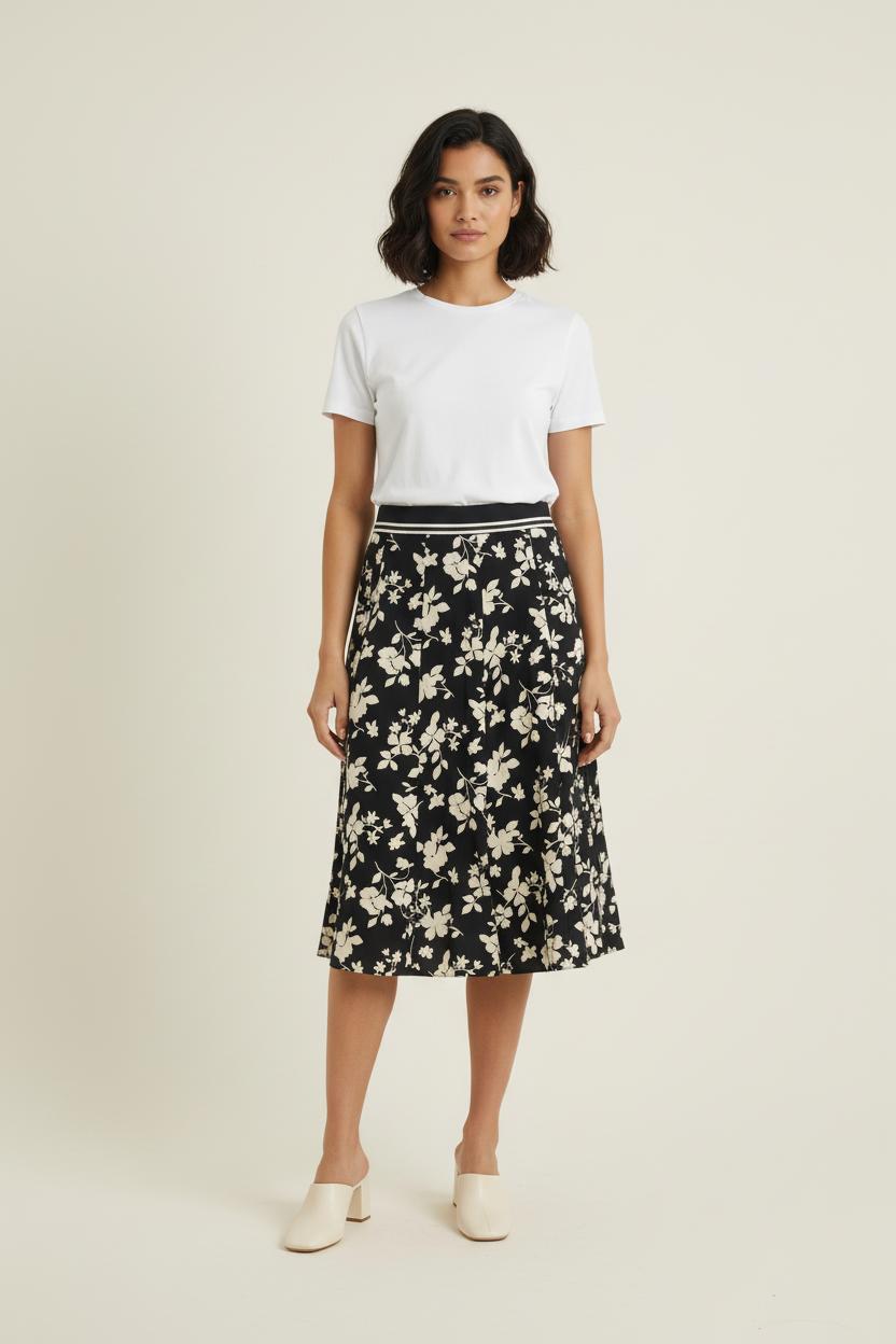 Jupe Évasée Noire et Blanche - Taille M/38 de la marque Caroll | PARAD57238 - Vendu par Paradigme - Image 1