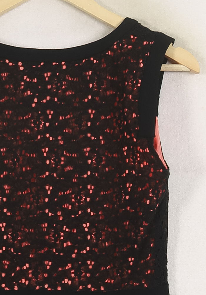 Robe Droite Noire et Rouge - Taille M/38 de la marque Sandro | PARAD57240 - Vendu par Paradigme - Image 3