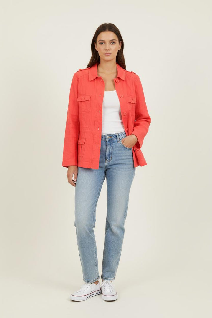 Veste en Jean Rouge - Taille XL/42 de la marque Maison 123 | PARAD57242 - Vendu par Paradigme - Image 1