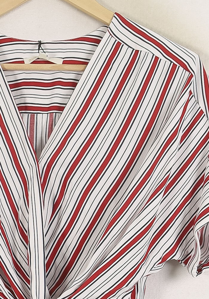 Combishort Rayé Blanc Rouge et Noir - Taille S/36 de la marque Maje | PARAD57244 - Vendu par Paradigme - Image 3