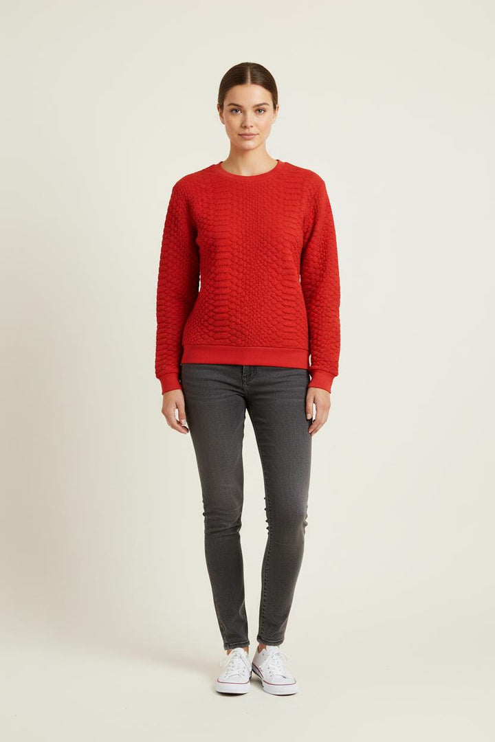 Sweat Texturé Rouge - Taille S/36 de la marque Sandro | PARAD57247 - Vendu par Paradigme - Image 1