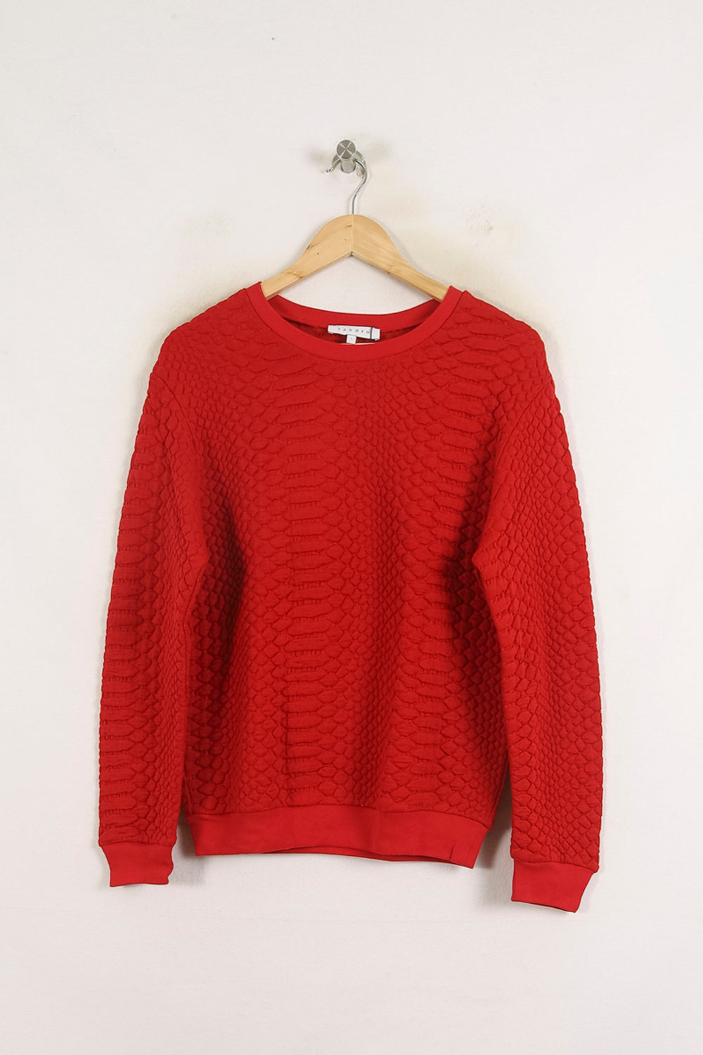 Sweat Texturé Rouge - Taille S/36 de la marque Sandro | PARAD57247 - Vendu par Paradigme - Image 2