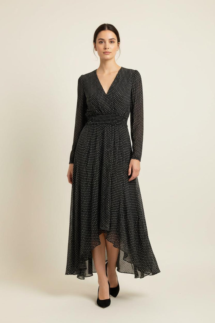 Robe Longue Noire à Pois Blancs - Taille S/36 de la marque Maje | PARAD57250 - Vendu par Paradigme - Image 1