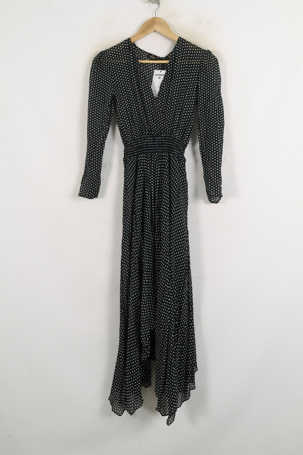 Robe Longue Noire à Pois Blancs - Taille S/36 de la marque Maje | PARAD57250 - Vendu par Paradigme - Image 2
