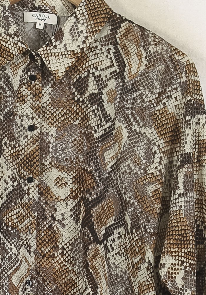 Chemise Marron et Beige - Taille M/38 de la marque Caroll | PARAD57251 - Vendu par Paradigme - Image 3