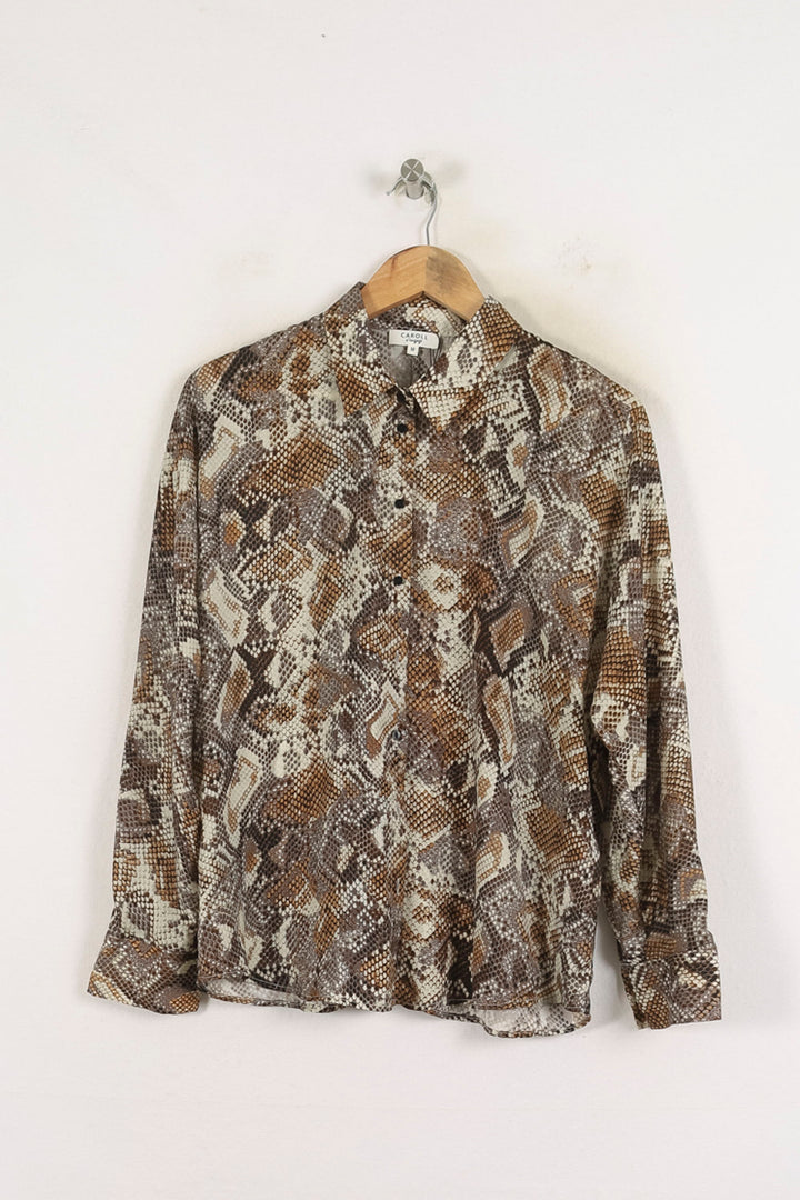 Chemise Marron et Beige - Taille M/38 de la marque Caroll | PARAD57251 - Vendu par Paradigme - Image 2