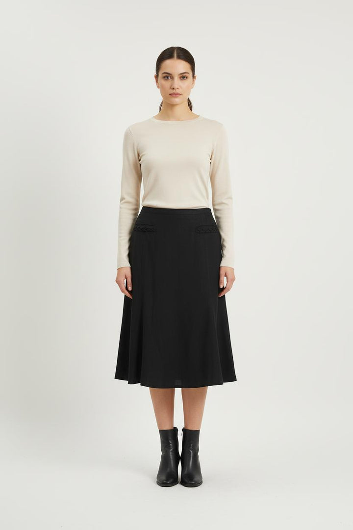 Jupe Évasée Noire - Taille L/40 de la marque Gerard Darel | PARAD57261 - Vendu par Paradigme - Image 1