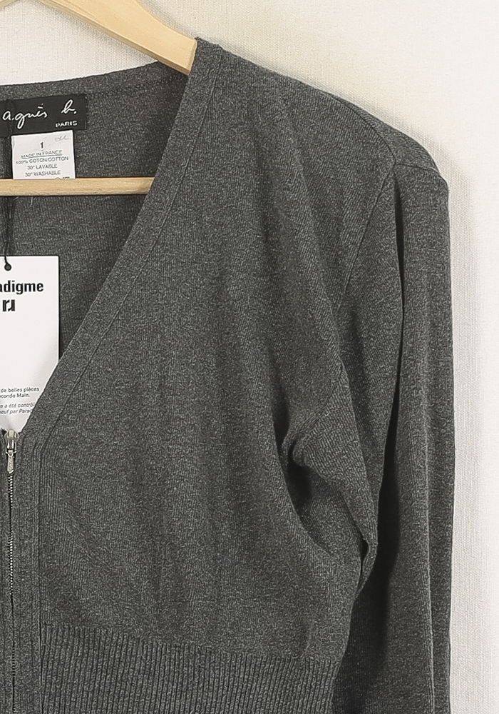 Cardigan Gris - Taille S/36 de la marque Agnès b. | PARAD57292 - Vendu par Paradigme - Image 3