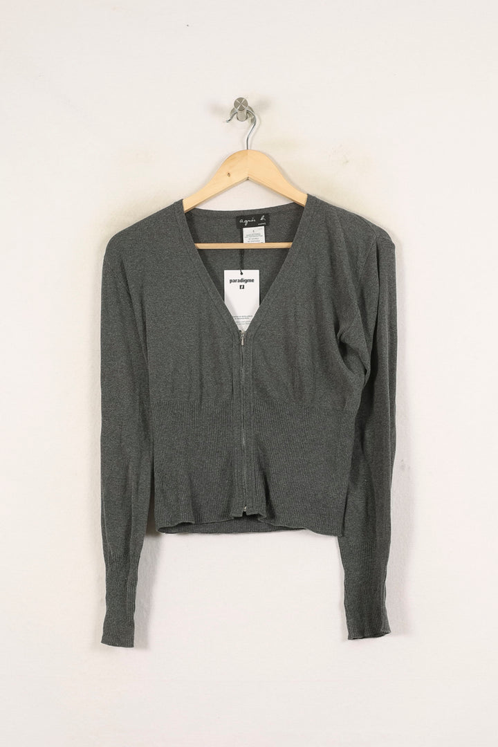 Cardigan Gris - Taille S/36 de la marque Agnès b. | PARAD57292 - Vendu par Paradigme - Image 2