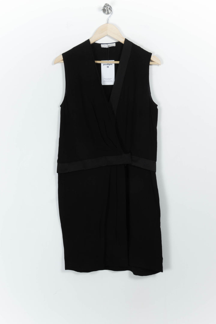 Robe Portefeuille Noire - Taille M/38 de la marque Sandro | PARAD57301 - Vendu par Paradigme - Image 2