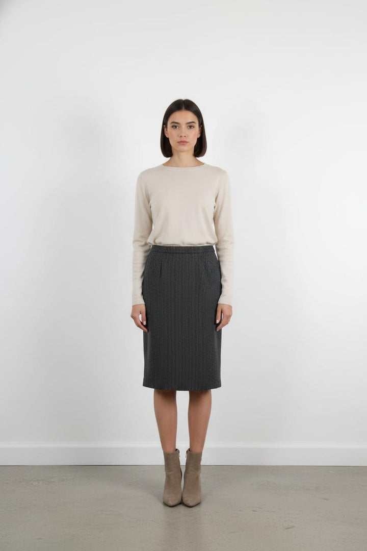 Jupe Droite Noir et Blanc - Taille XL/42