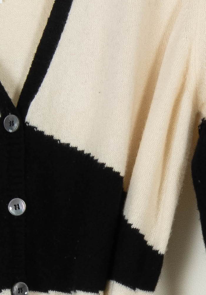 Cardigan Noir et Beige - Taille XXL/44 de la marque Marina Rinaldi | PARAD57330 - Vendu par Paradigme - Image 3