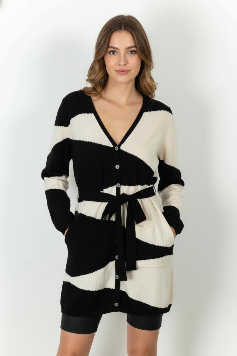 Cardigan Noir et Beige - Taille XXL/44 de la marque Marina Rinaldi | PARAD57330 - Vendu par Paradigme - Image 1