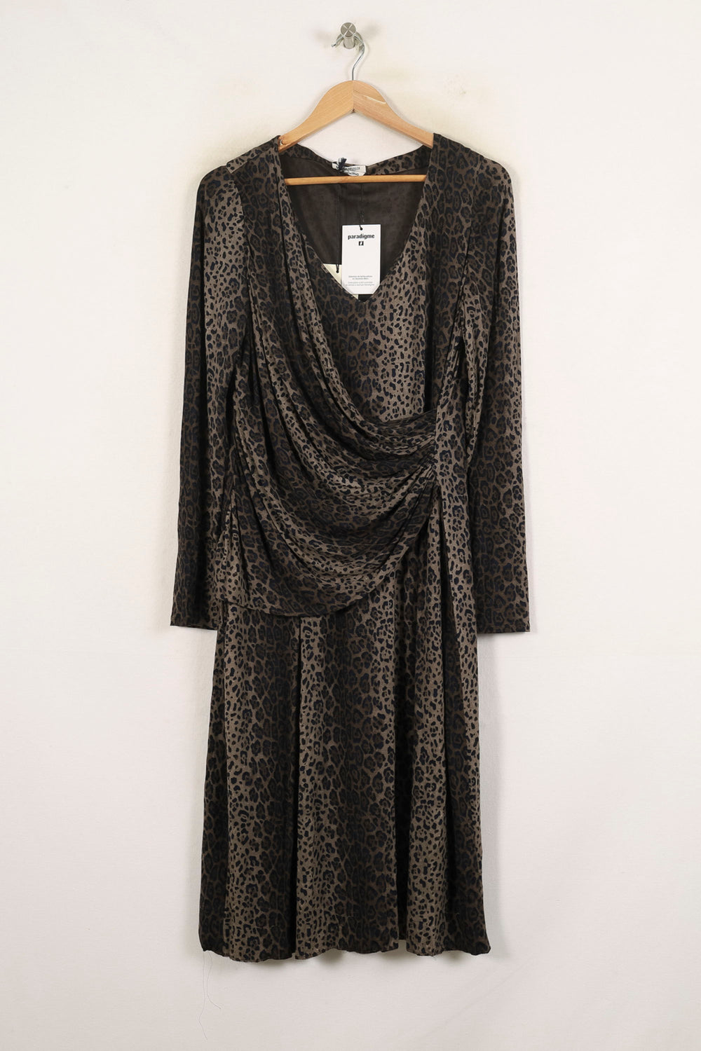 Robe Midi Léopard Marron et Noir - Taille L/40 de la marque Marina Rinaldi | PARAD57332 - Vendu par Paradigme - Image 2