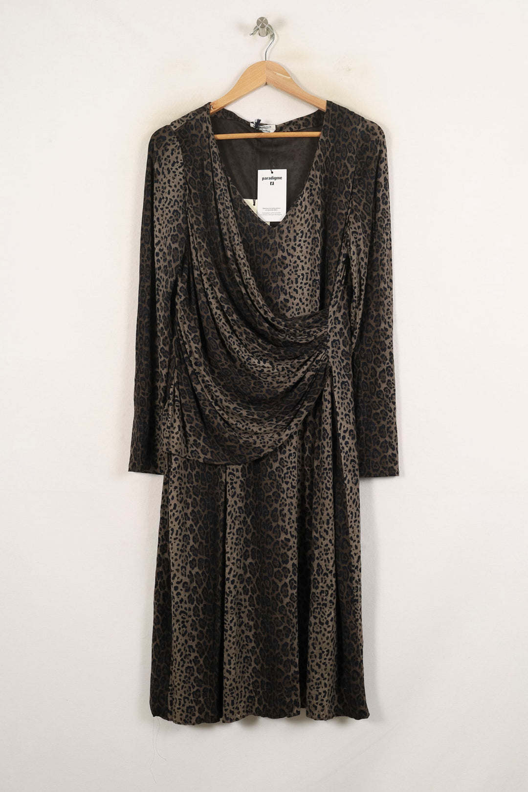 Robe Midi Léopard Marron et Noir - Taille L/40 de la marque Marina Rinaldi | PARAD57332 - Vendu par Paradigme - Image 2