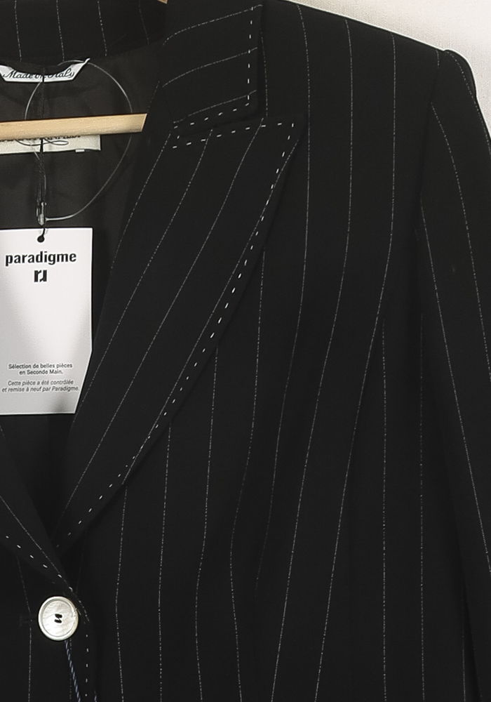 Veste Noire à Rayures - Taille XXL/44 de la marque Marina Rinaldi | PARAD57337 - Vendu par Paradigme - Image 3