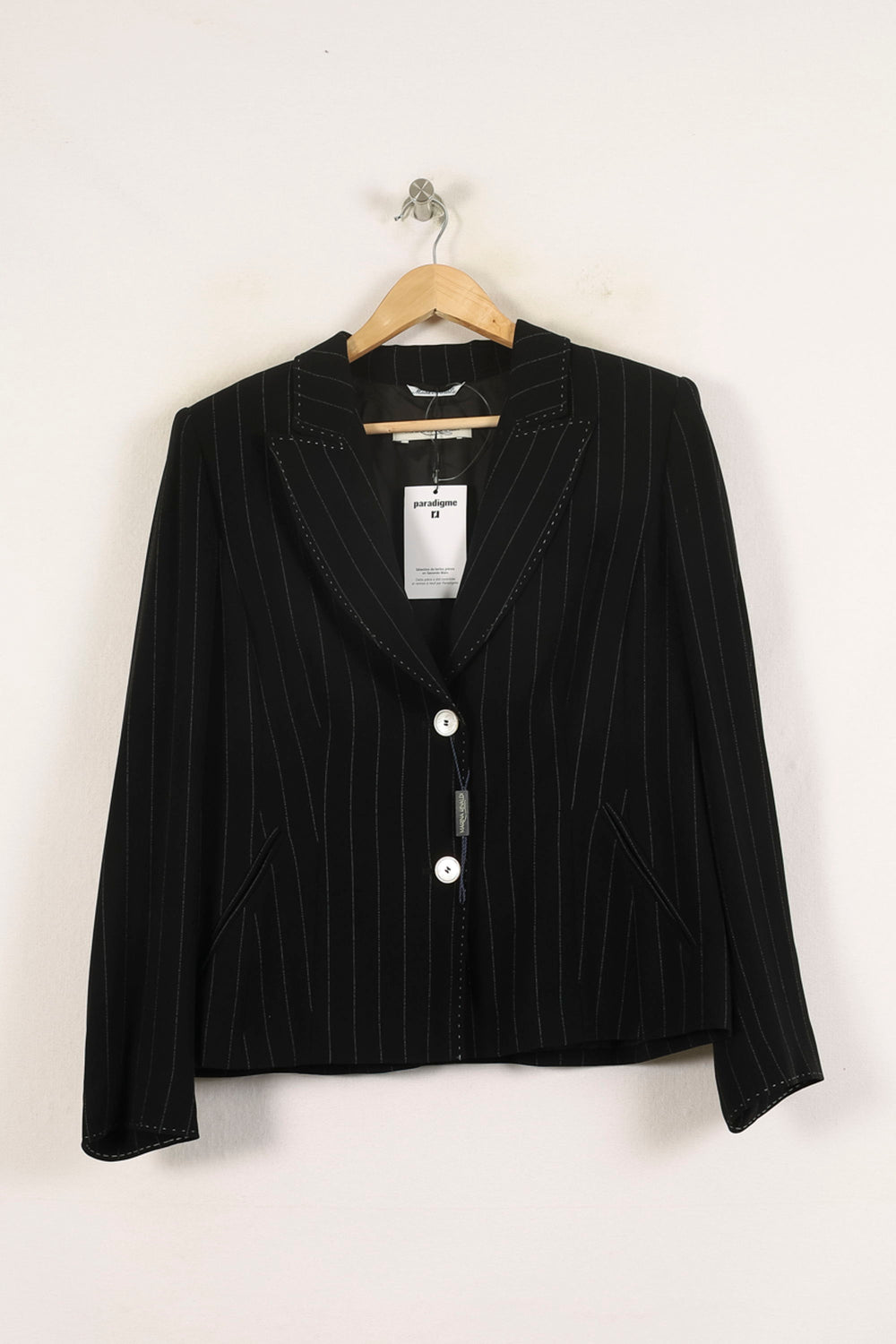 Veste Noire à Rayures - Taille XXL/44 de la marque Marina Rinaldi | PARAD57337 - Vendu par Paradigme - Image 2