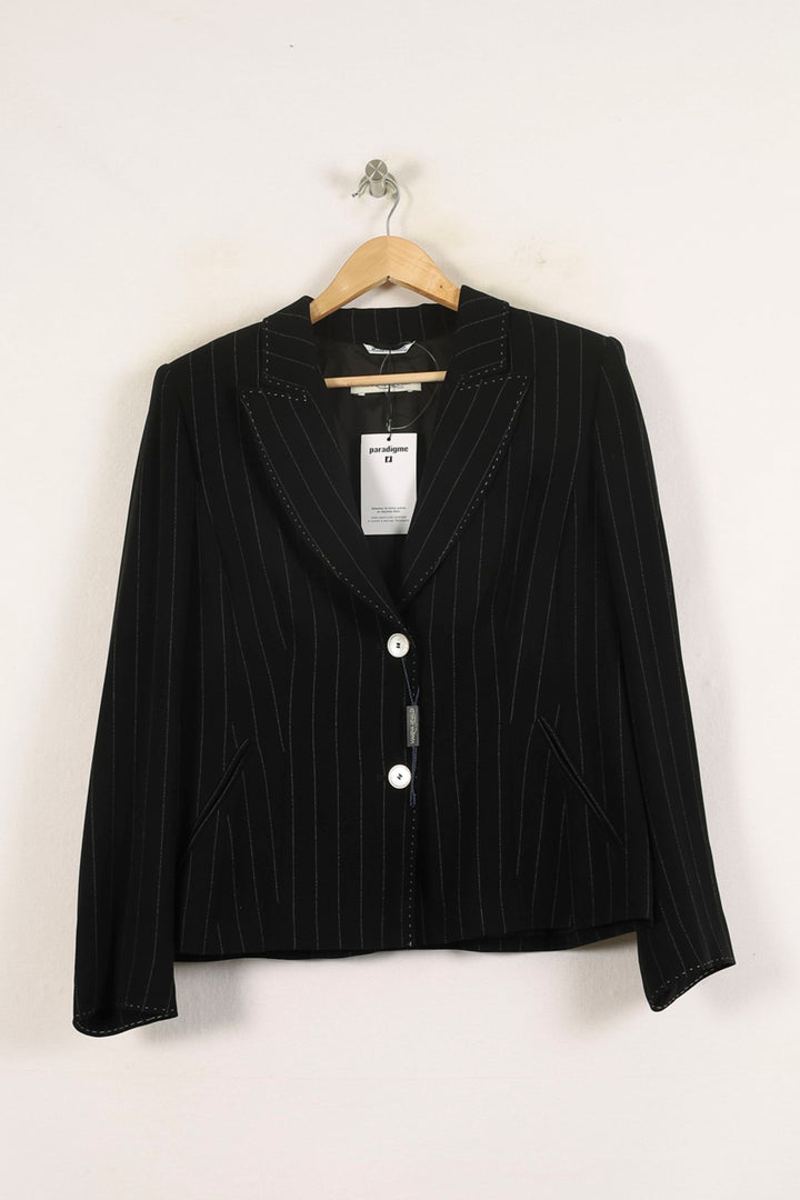 Veste Noire à Rayures - Taille XXL/44 de la marque Marina Rinaldi | PARAD57337 - Vendu par Paradigme - Image 2