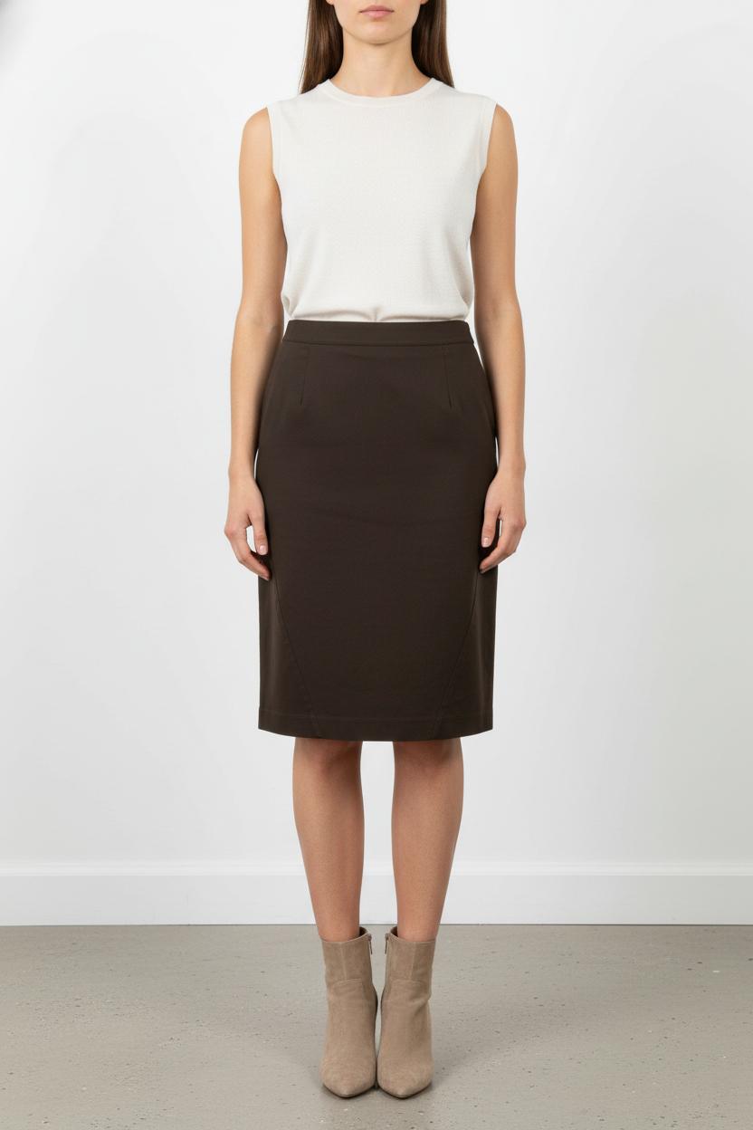 Jupe Crayon Marron - Taille XL/42 de la marque Marina Rinaldi | PARAD57351 - Vendu par Paradigme - Image 1