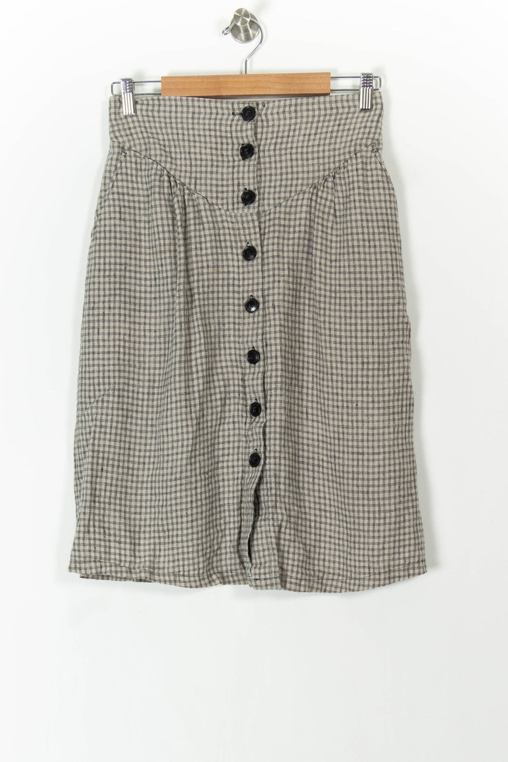 Jupe Boutonnée Grise à Carreaux - Taille S/36 de la marque Léon & Harper | PARAD57359 - Vendu par Paradigme - Image 2