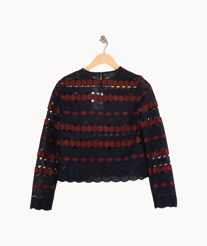 Blouse Bleu et Rouge - Taille S/36 de la marque Sandro | PARAD57401 - Vendu par Paradigme - Image 4