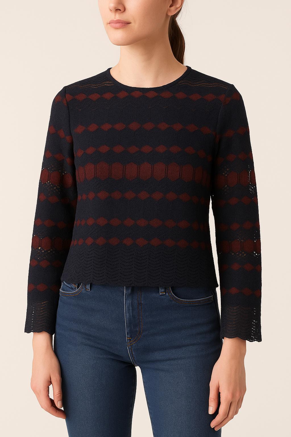 Blouse Bleu et Rouge - Taille S/36 de la marque Sandro | PARAD57401 - Vendu par Paradigme - Image 1