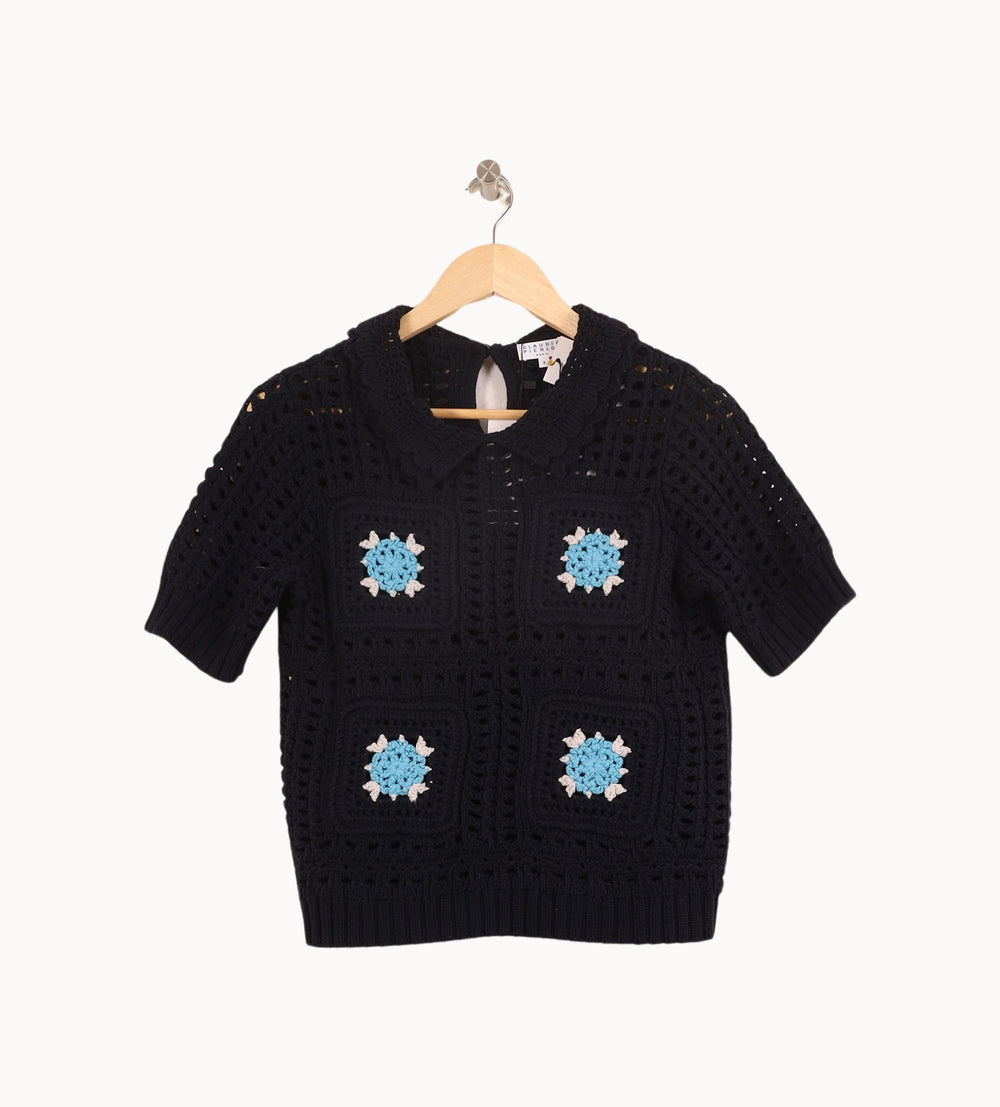 Pull Noir et Bleu - Taille M/38 de la marque Claudie Pierlot | PARAD57414 - Vendu par Paradigme - Image 2