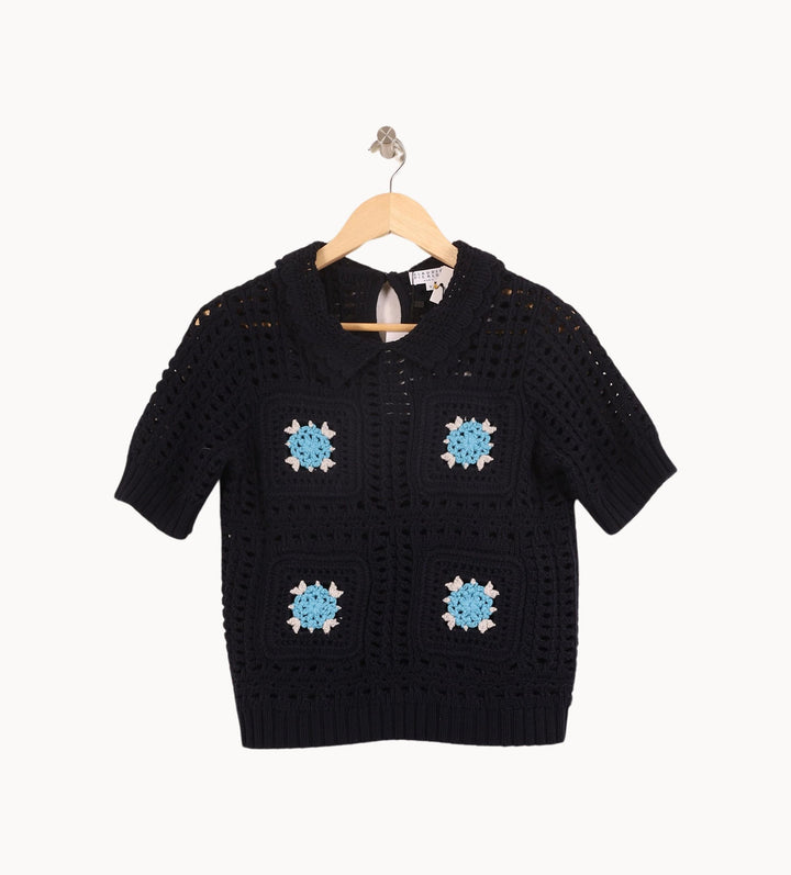 Pull Noir et Bleu - Taille M/38 de la marque Claudie Pierlot | PARAD57414 - Vendu par Paradigme - Image 2