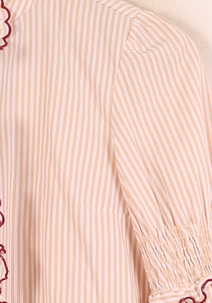 Chemise Rayée Beige et Bordeaux - Taille S/36 de la marque Chloé Stora | PARAD57415 - Vendu par Paradigme - Image 3