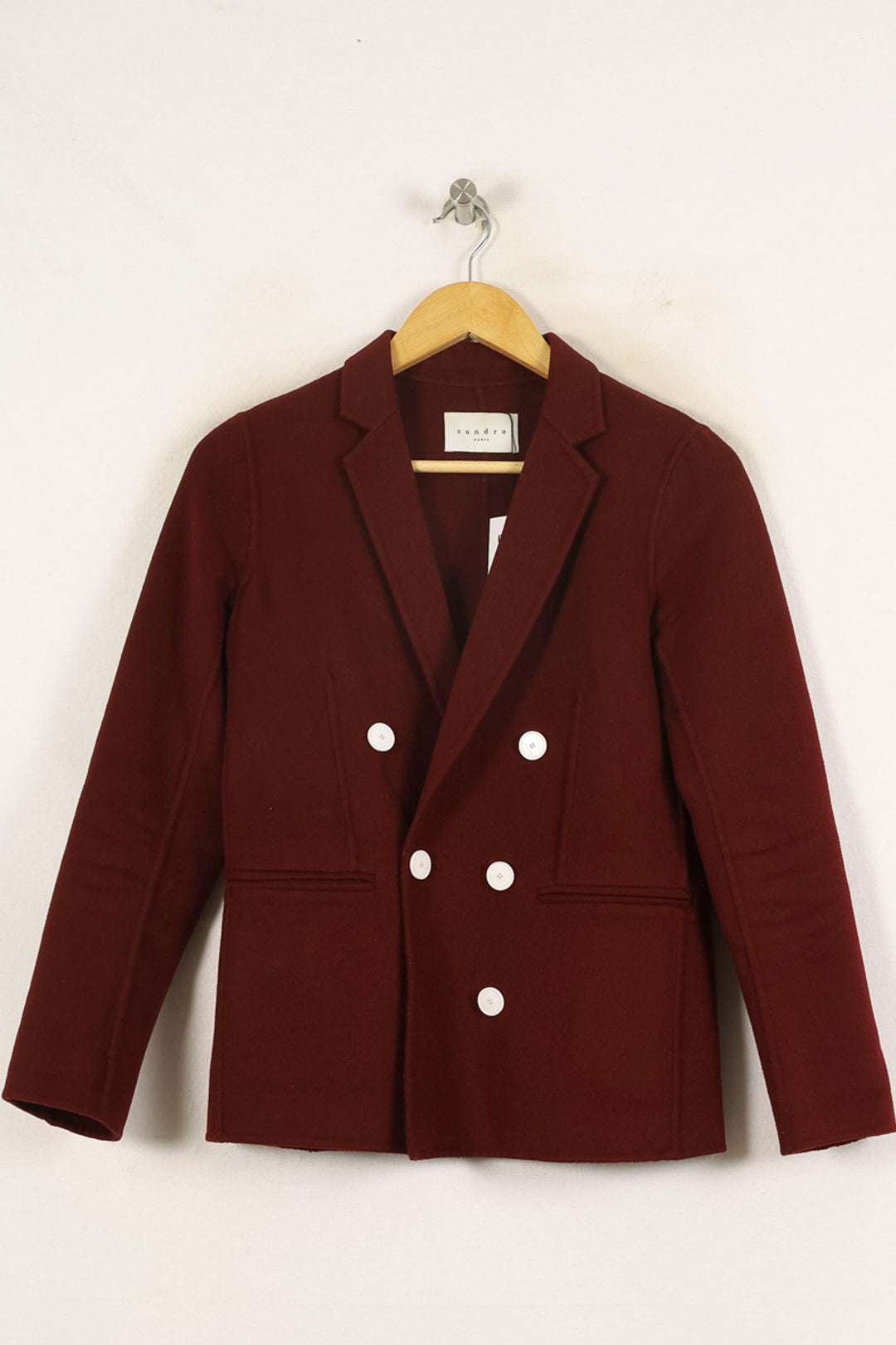 Blazer Bordeaux - Taille XS/34 de la marque Sandro | PARAD57484 - Vendu par Paradigme - Image 2