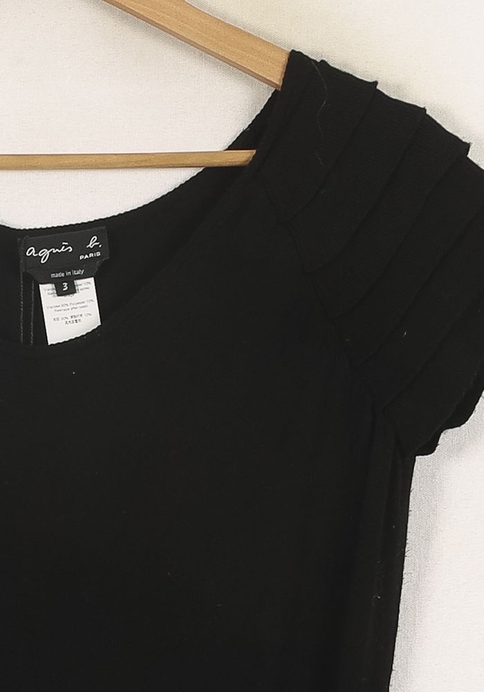 Robe Midi Noire - Taille L/40 de la marque Agnès b. | PARAD57501 - Vendu par Paradigme - Image 3