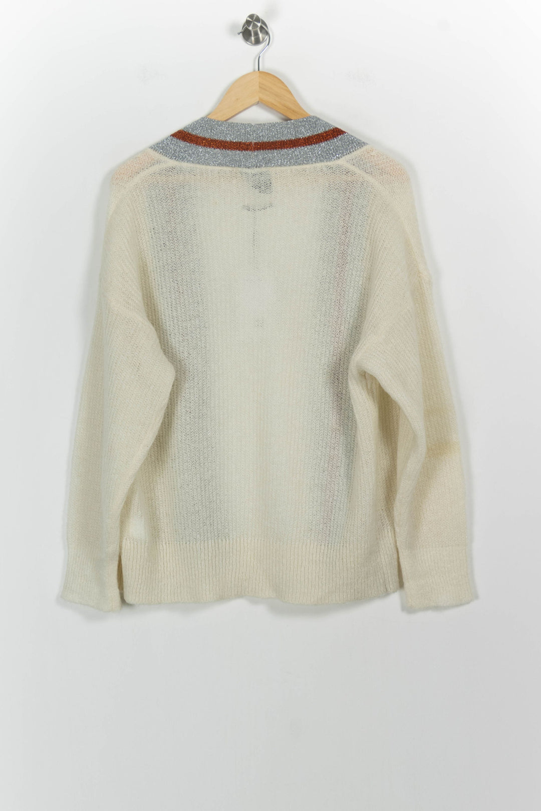 Cardigan Blanc argenté et marron - Taille S/36 de la marque Essentiel Antwerp | PARAD57529 - Vendu par Paradigme - Image 4