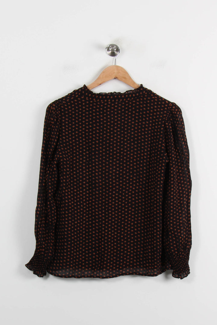 Blouse Noire et Marron - Taille XS/34 de la marque Maison 123 | PARAD57552 - Vendu par Paradigme - Image 4