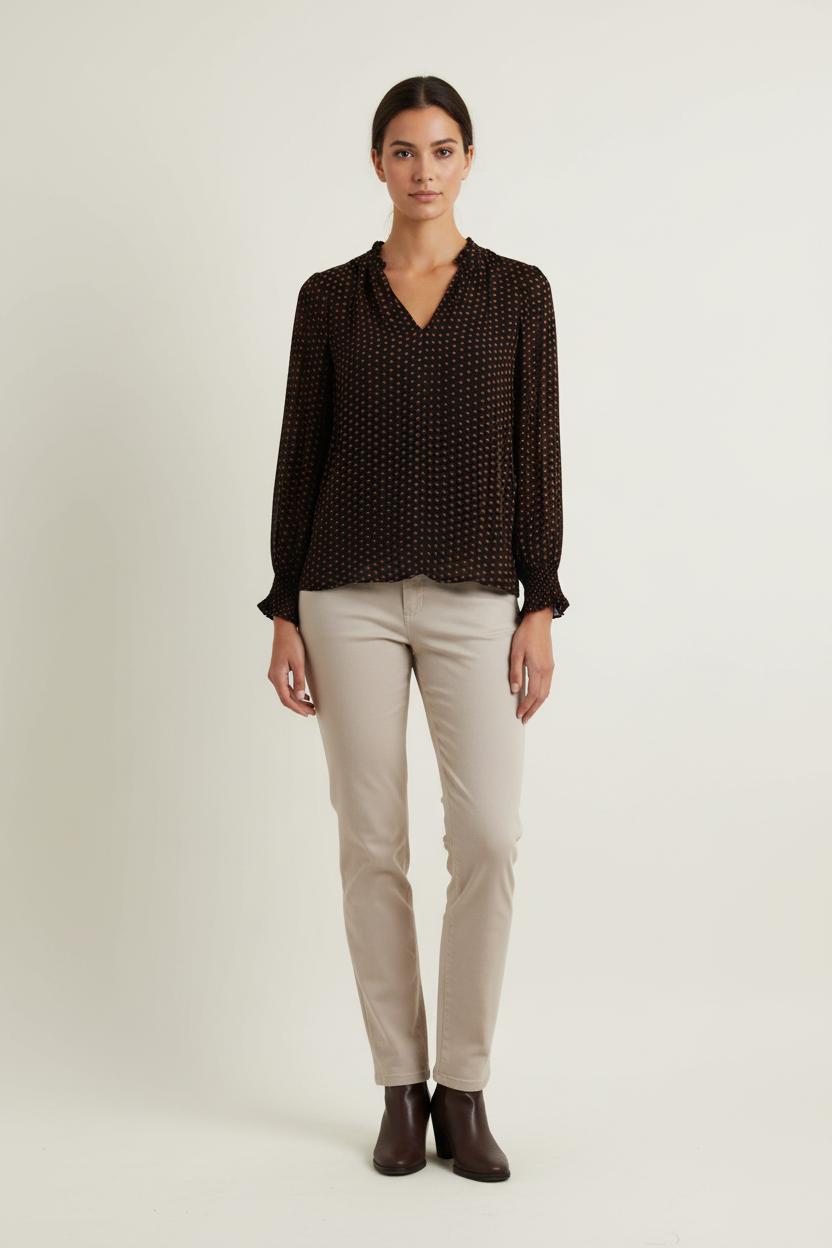 Blouse Noire et Marron - Taille XS/34 de la marque Maison 123 | PARAD57552 - Vendu par Paradigme - Image 1