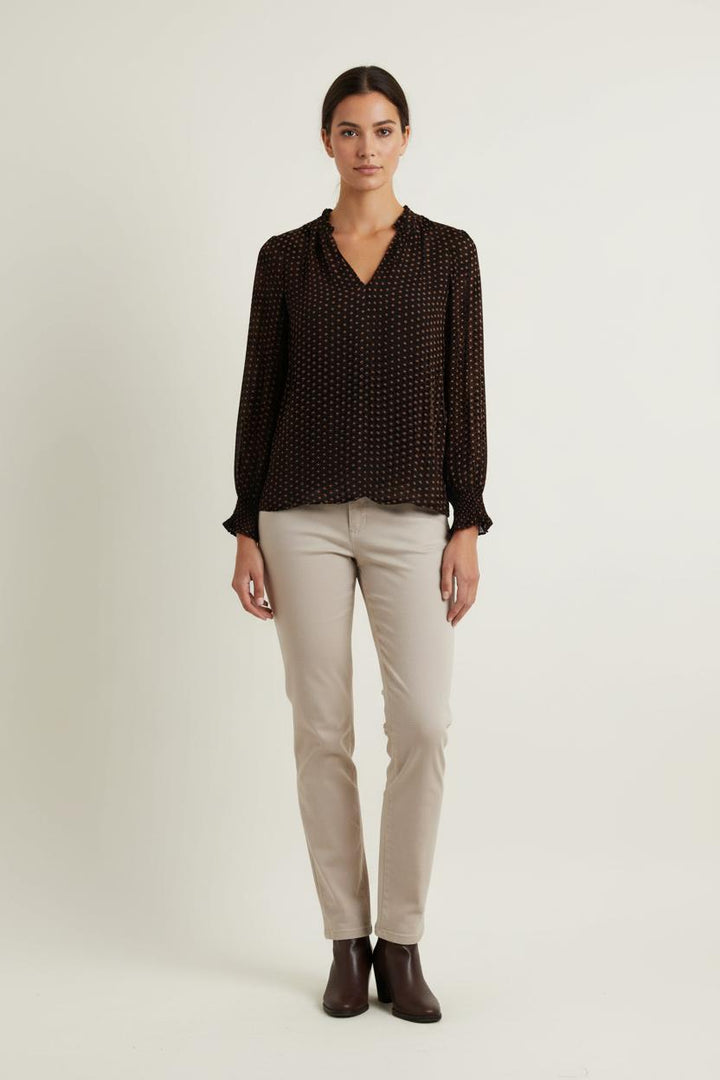 Blouse Noire et Marron - Taille XS/34 de la marque Maison 123 | PARAD57552 - Vendu par Paradigme - Image 1