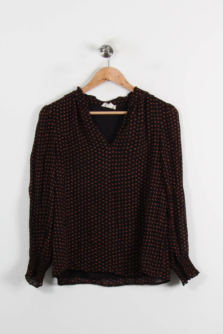 Blouse Noire et Marron - Taille XS/34 de la marque Maison 123 | PARAD57552 - Vendu par Paradigme - Image 2