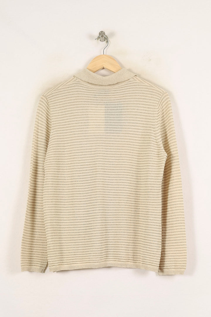 Polo à Rayures Beige - Taille M/38 de la marque Marina Rinaldi | PARAD57572 - Vendu par Paradigme - Image 4