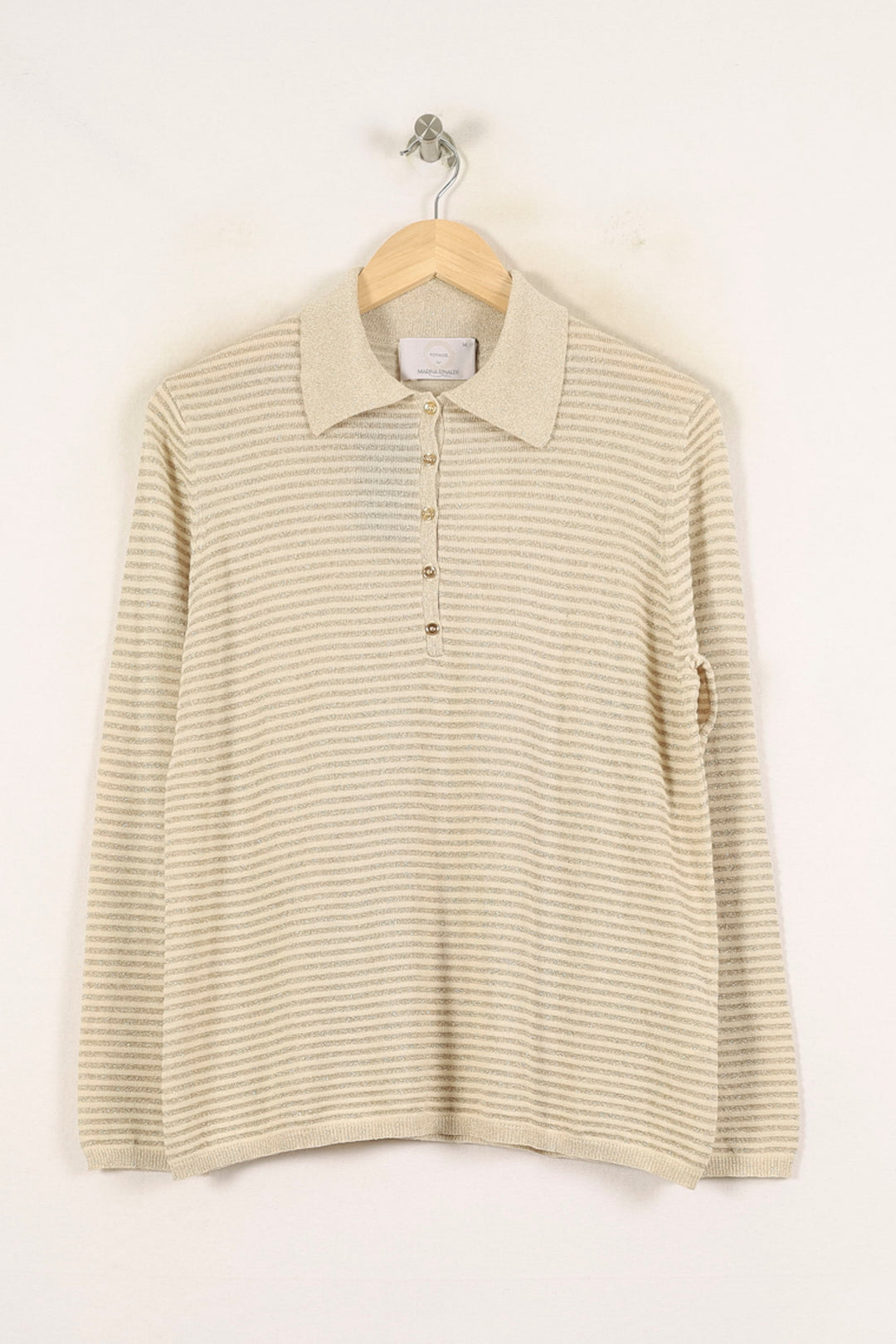 Polo à Rayures Beige - Taille M/38 de la marque Marina Rinaldi | PARAD57572 - Vendu par Paradigme - Image 2