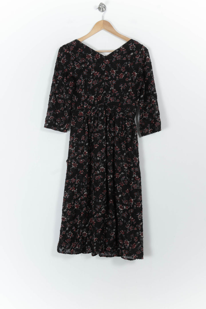Robe Midi Noire et Fleurie - Taille XS/34 de la marque ba&sh | PARAD57582 - Vendu par Paradigme - Image 4