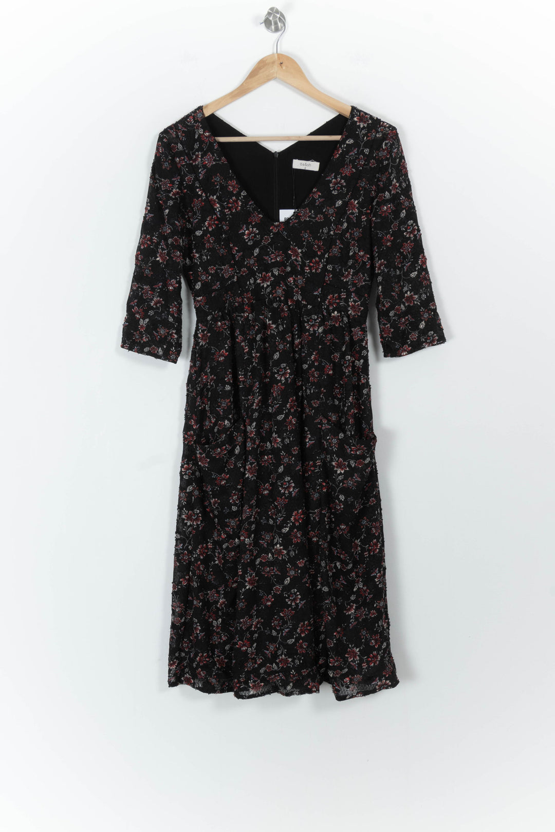 Robe Midi Noire et Fleurie - Taille XS/34 de la marque ba&sh | PARAD57582 - Vendu par Paradigme - Image 2