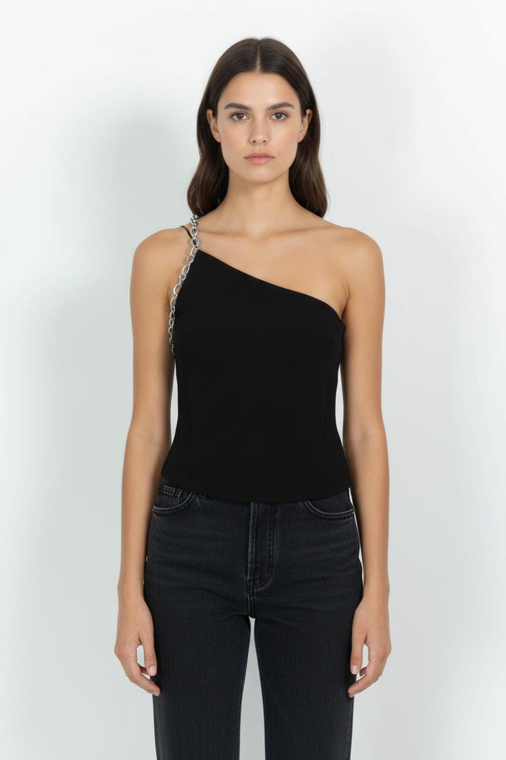 Top Asymétrique Noir - Taille XS/34 de la marque ba&sh | PARAD57587 - Vendu par Paradigme - Image 1