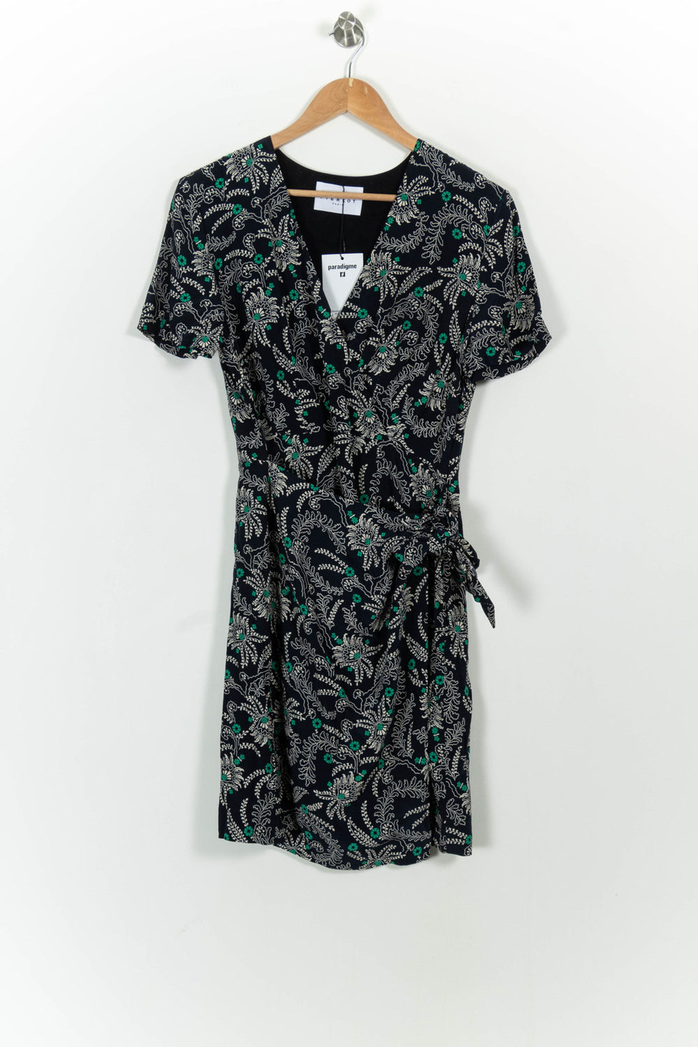 Robe Portefeuille Noire et Verte - Taille L/40 de la marque Claudie Pierlot | PARAD57598 - Vendu par Paradigme - Image 2