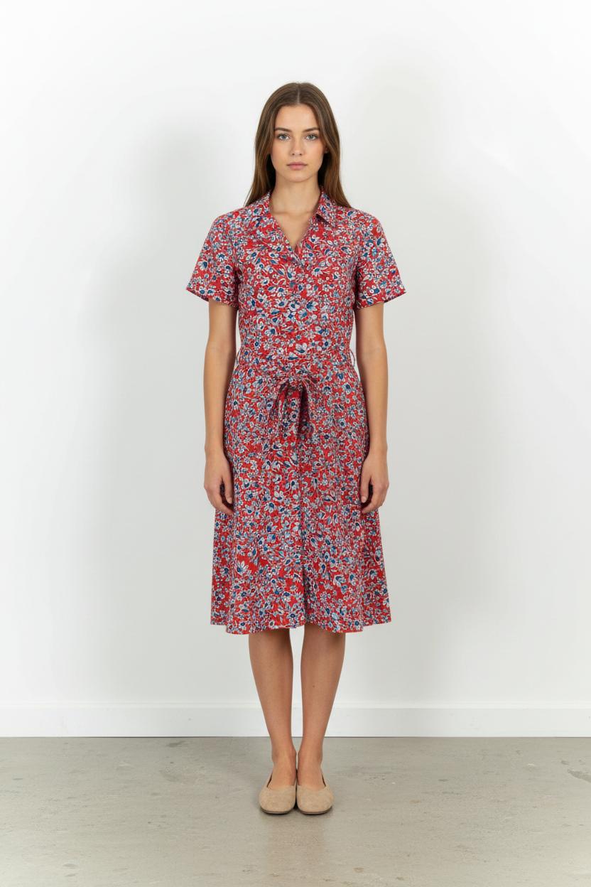 Robe Midi Rouge et Bleue - Taille S/36 de la marque Claudie Pierlot | PARAD57605 - Vendu par Paradigme - Image 1