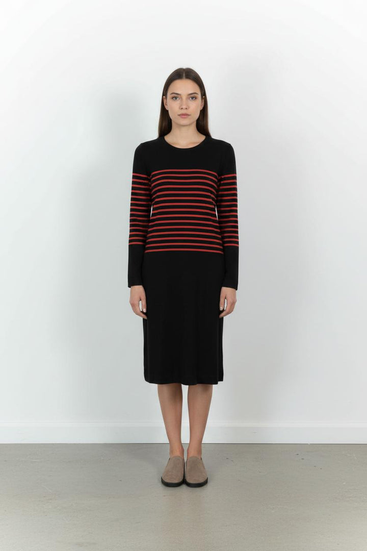 Robe Moulante Noire et Rouge - Taille L/40 de la marque Claudie Pierlot | PARAD57614 - Vendu par Paradigme - Image 1