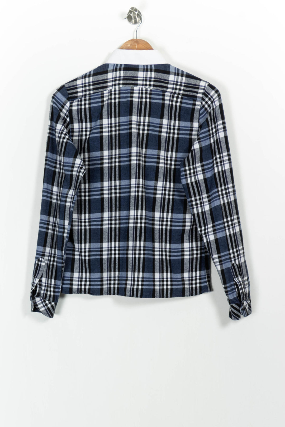 Chemise À Carreaux Bleue et Blanche - Taille M/38 de la marque Maje | PARAD57617 - Vendu par Paradigme - Image 4