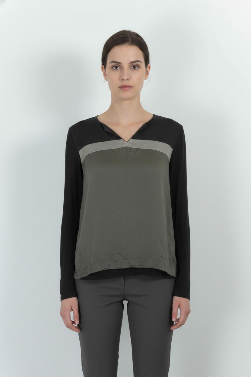 Blouse Noire et Kaki - Taille L/40 de la marque Gerard Darel | PARAD57630 - Vendu par Paradigme - Image 1