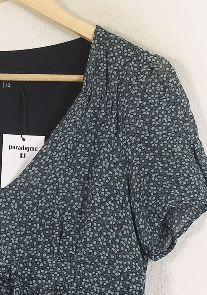 Robe Fleurie Bleue - Taille XL/42 de la marque Caroll | PARAD57658 - Vendu par Paradigme - Image 3