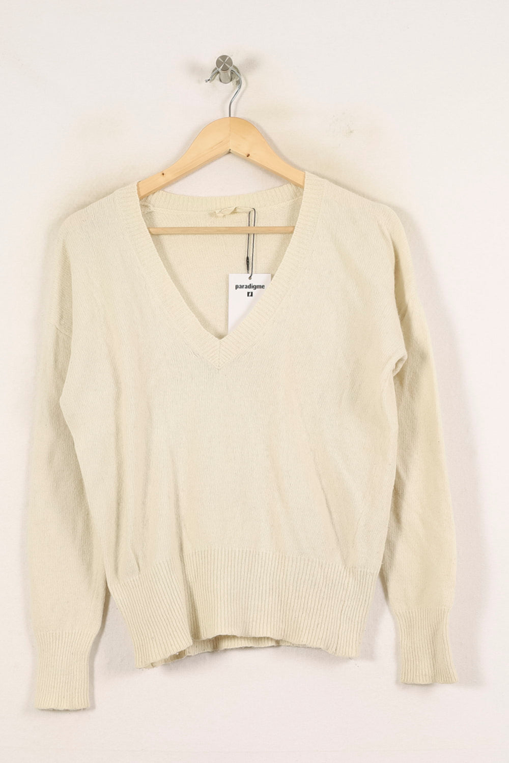 Pull Blanc - Taille M/38 de la marque American Vintage | PARAD57662 - Vendu par Paradigme - Image 2